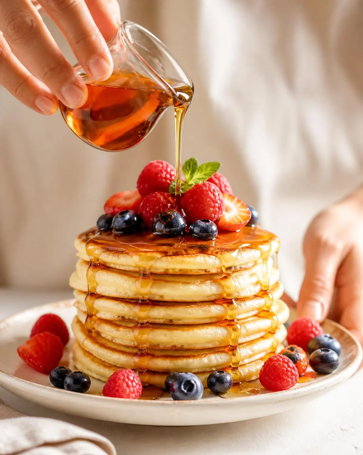 Pancakes au sirop d'érable servis chez Coco Frutti